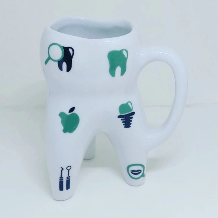 Caneca dente molar em porcelana 300ml