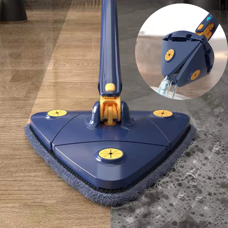 Esfregão Triangulo Mop De Limpeza Ajustável Giratória 360°