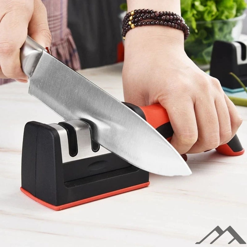 Amolador Afiador De Cozinha Facas Em Aço Inox Profissional 3 em 1 Afiação Rápida