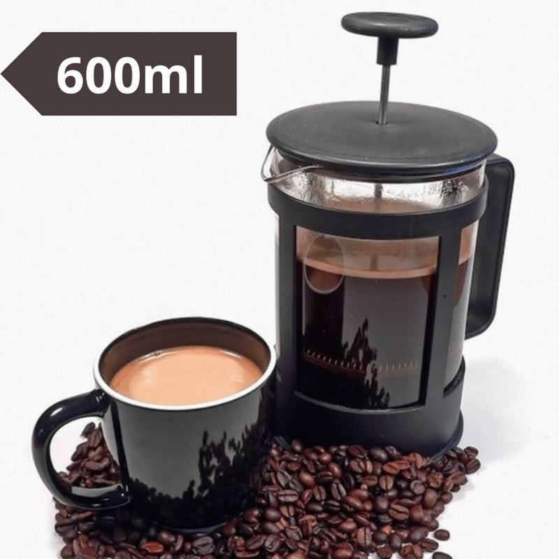 Cafeteira Prensa Francesa 600ml em Vidro Cremeira para Café Leite Filtro de aço inoxidável removível