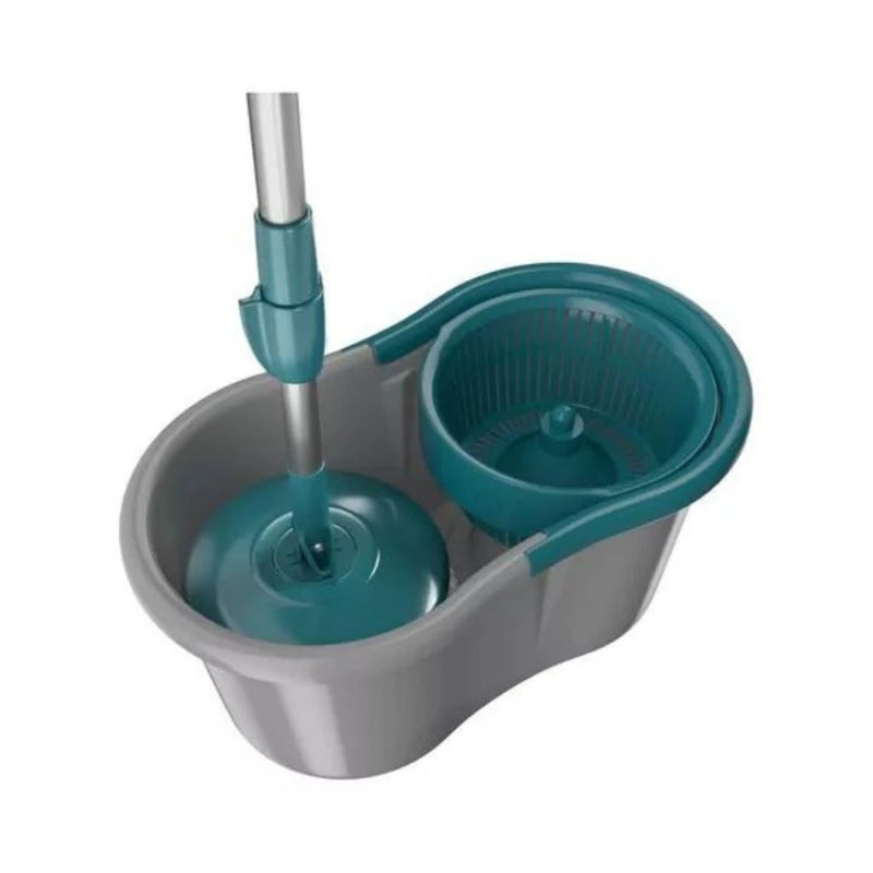 Balde Mop Esfregão Giratório De Limpeza Eficiente 8 Litros Cor Cinza/azul.