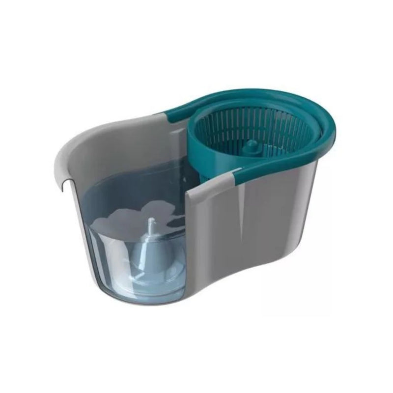 Balde Mop Esfregão Giratório De Limpeza Eficiente 8 Litros Cor Cinza/azul.