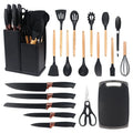Jogo 19 peças de Talheres Conjunto Faqueiro Utensílios Cozinha em Silicone