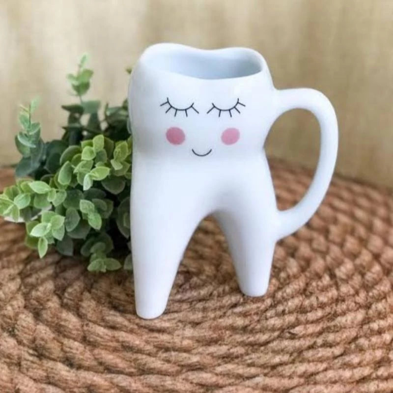 Caneca dente molar em porcelana 300ml