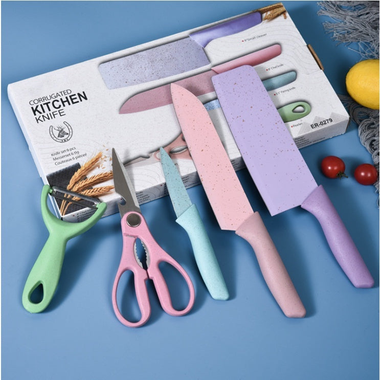 Kit 5 Peças de Facas Colorido em Inox