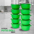 KIT POTES COZINHA 10 POTE REDONDOS BOLL 500ML