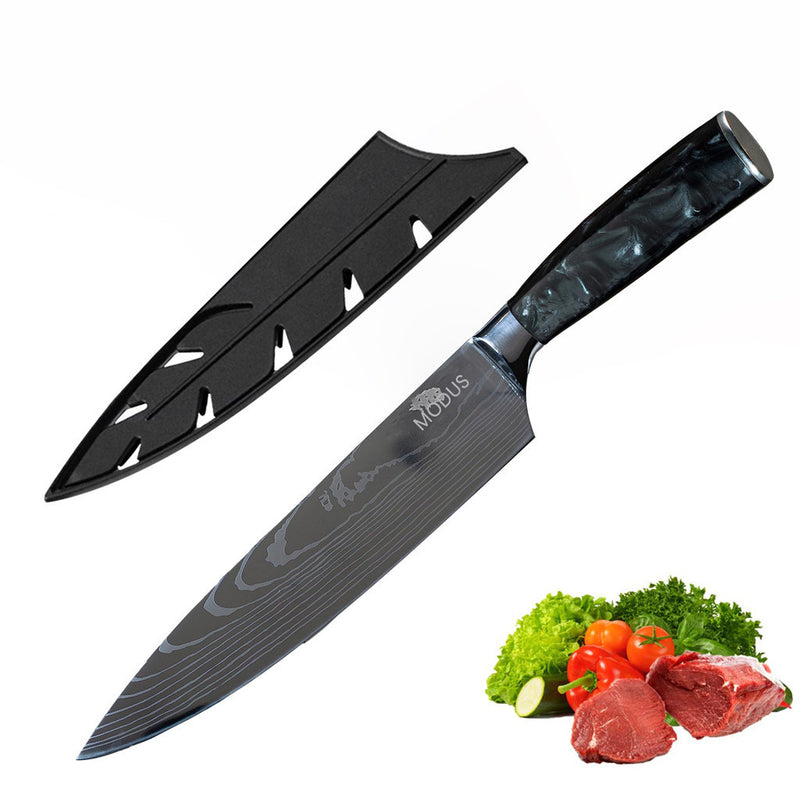 Faca de Cozinha Aço Inoxidável Churrasco Carne Cheff Faca Sushi Sashimi de Salmão 26cm