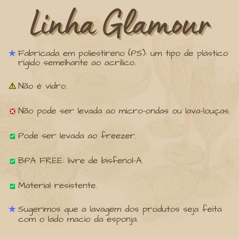 Kit 5 Peças da Linha Cristal Glamour - Elegância e Modernidade para Sua Mesa
