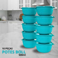 KIT POTES COZINHA 10 POTE REDONDOS BOLL 500ML