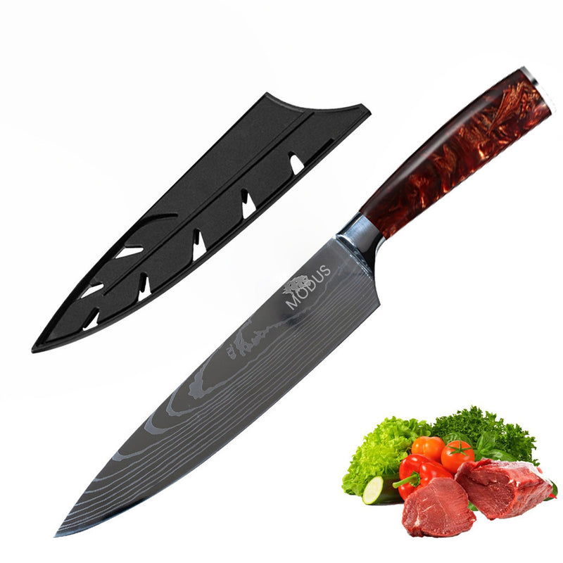 Faca de Cozinha Aço Inoxidável Churrasco Carne Cheff Faca Sushi Sashimi de Salmão 26cm