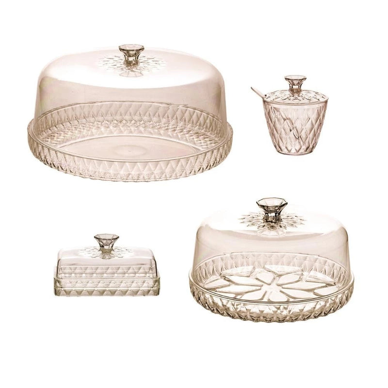 Kit 5 Peças da Linha Cristal Glamour - Elegância e Modernidade para Sua Mesa