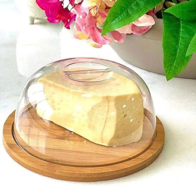 Porta Queijo Bambu com Tampa - Tuut